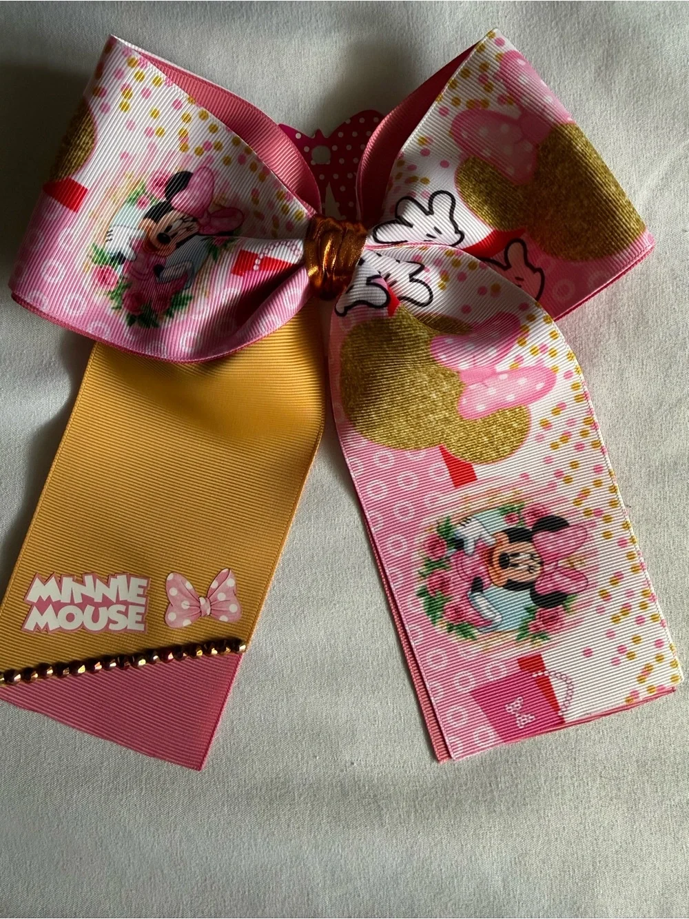 Pink & Yellow Girls Hair Bow